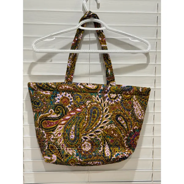 NEW $95 Vera Bradley Small East West Tote Buta Spray Paisley Quilted Cotton - Image 5