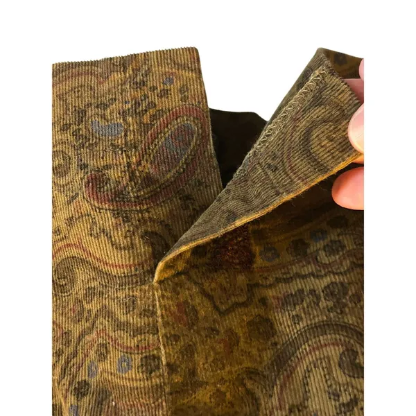 Myra Fashion brown paisley corduroy pencil skirt Medium - Image 8