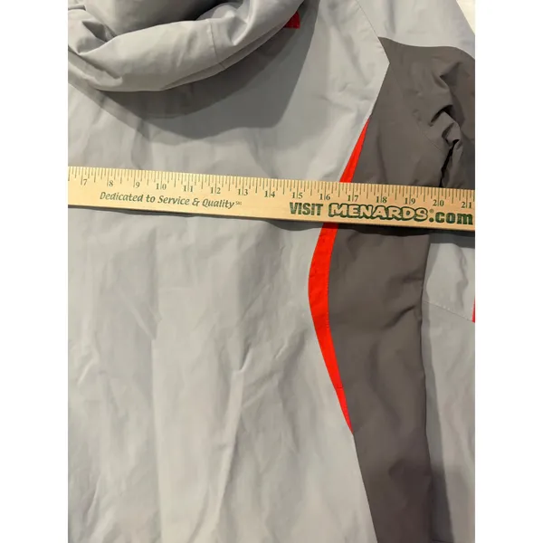 The North Face Womens Rain Jacket Size M Grey Red Colorblock Full Zip Shell A6FB - Image 14