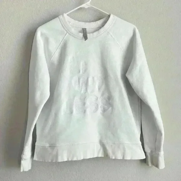 Athleta White Limitless Graphic Crew Sweater Size Medium‎ - Image 3