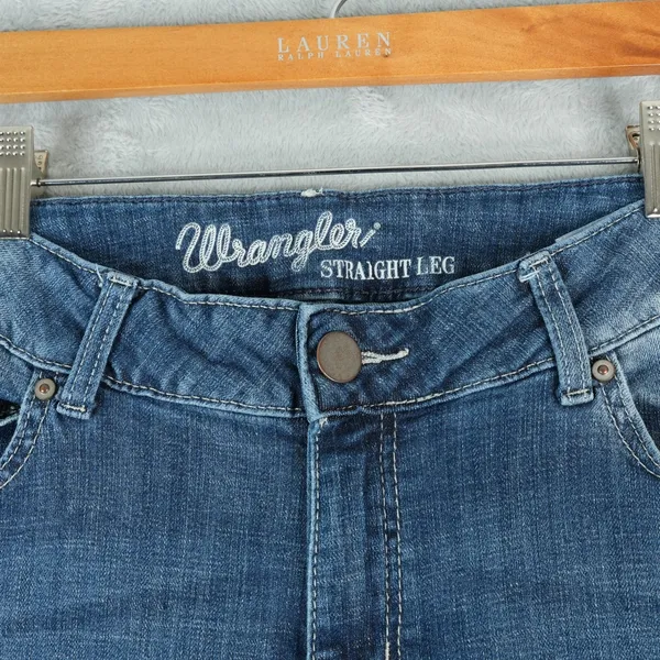 Wrangler Jeans Womens 11/32 Blue Denim Mid‎ RIse Straight Leg Western Stretch - Image 3