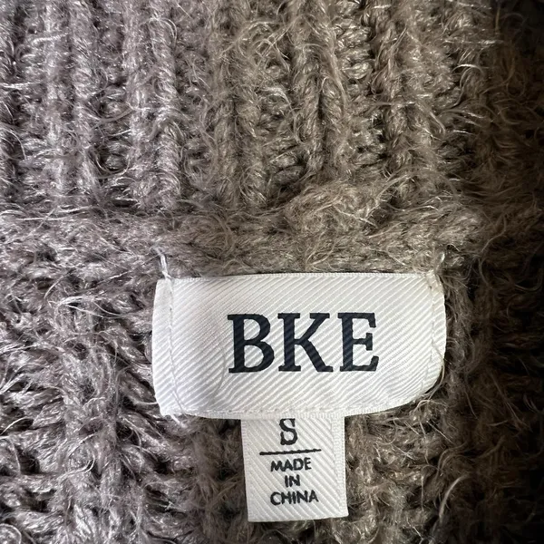 BKE Mock Neck Shaker Knit Pullover Sweater Gray Relaxed Fit Size S - Image 5