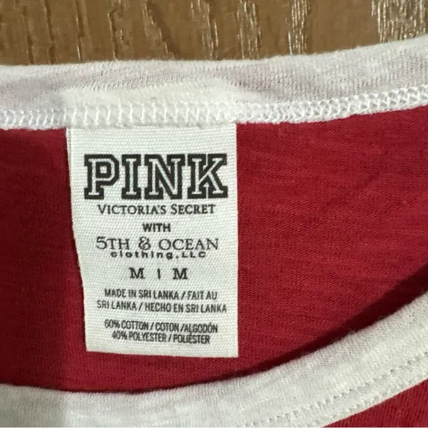 Victorias Secret Pink Bling Collegiate Arkansas "Razorbacks" 3/4 Sleeve Tee Med - Image 3