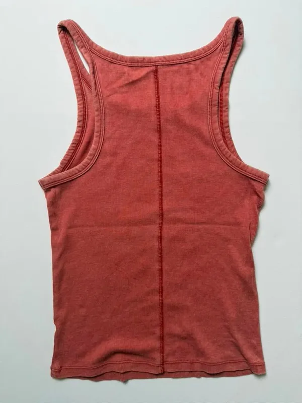 Aerie Casual Basic Women's Ribbed Racerback Tank Top in Burnt Orange Red Large - Image 5