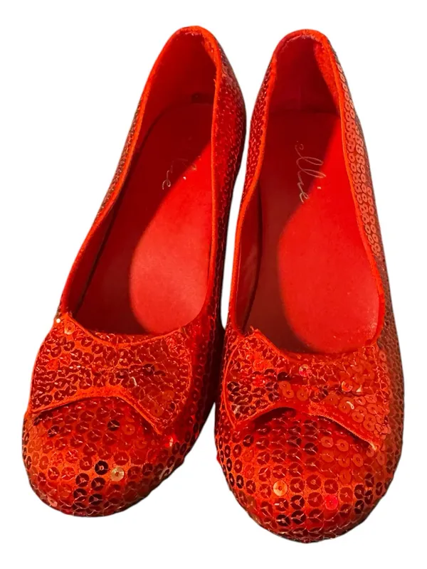Ellie Dorothy Ruby Slippers Red Sequin Costume Heels Size 8 - Image 3