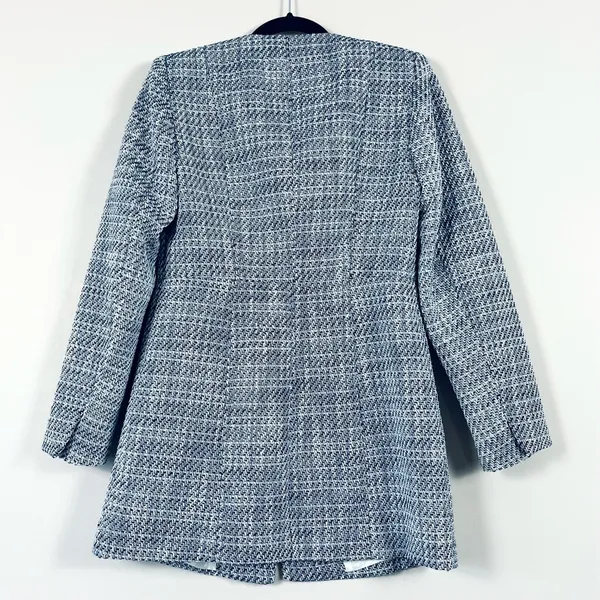 ZARA Long Structured Tweed Button Down Blazer Coat Small - Image 6