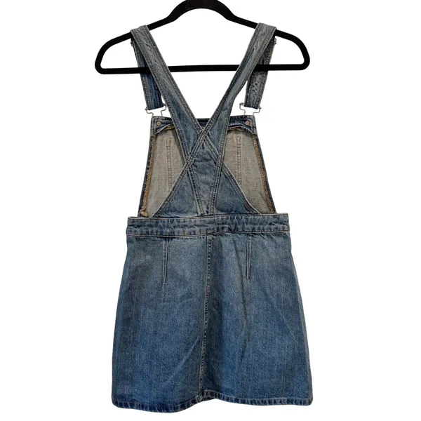 Free People We The Free Denim Overall Dress Womens 0 Blue‎ Rodeo Western Buttons - Image 4