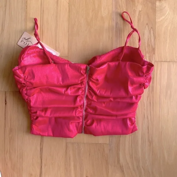 Oh Polly SEND MY LOVE Ruffle Cup Crop Top in Hot Pink - Image 8