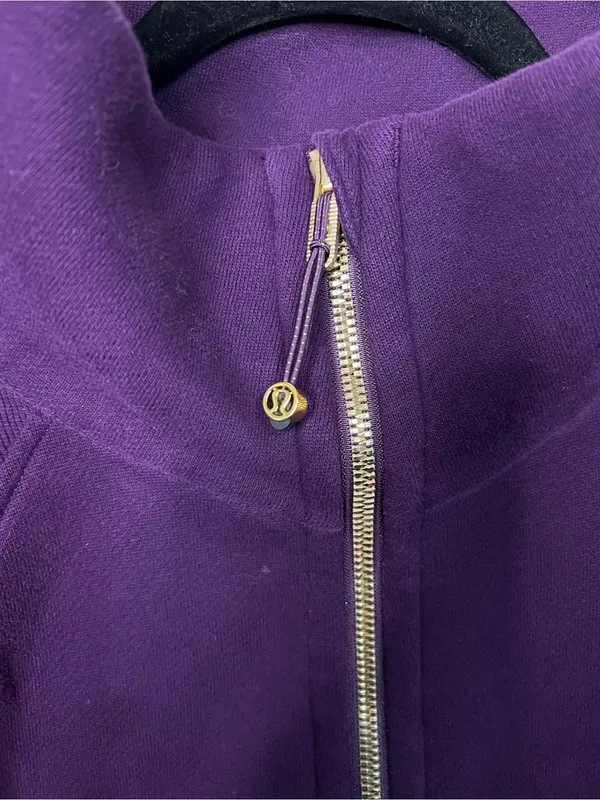 Lululemon Scuba Oversized Half Zip Funnel Neck Magenta Purple Gold Long Sweater - Image 4