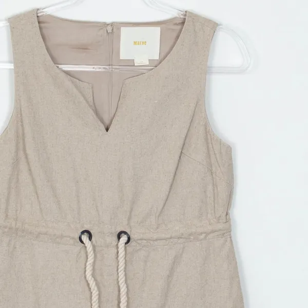 Anthropologie Maeve Linen Flaxen Rope Sleeveless Shimmer Dress‎ Womens Size 2P - Image 2