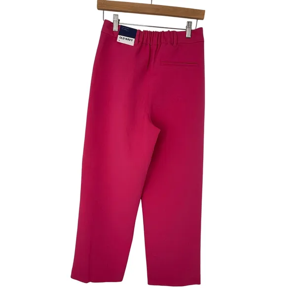 Old Navy Extra High-Rise Pleated Wide-Leg Trousers Pink Career Pants S - Image 4