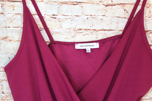 The Vanity Room | Magenta V-Neck Skort Romper - Image 6