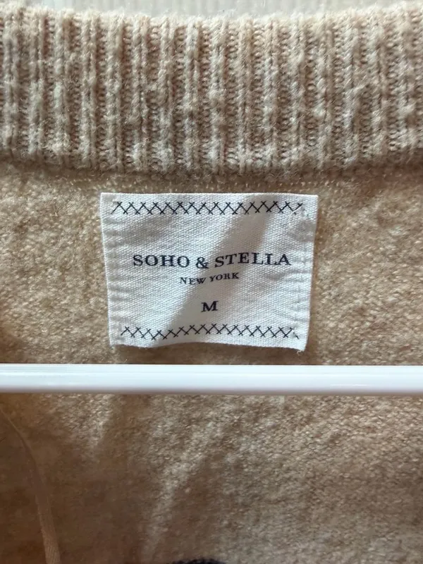 Women's M - Cream Crewneck Sweater with Black Stripes by SoHo & Stella - Image 2