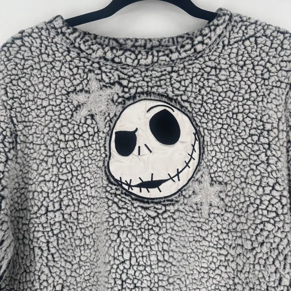 Disney The Nightmare Before Christmas Jack Skellington Sherpa Fleece Sweater M‎ - Image 3