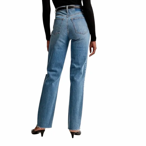 Abercrombie & Fitch The 90’s Straight Leg Ultra High Rise Distressed Jeans 28/6 - Image 5