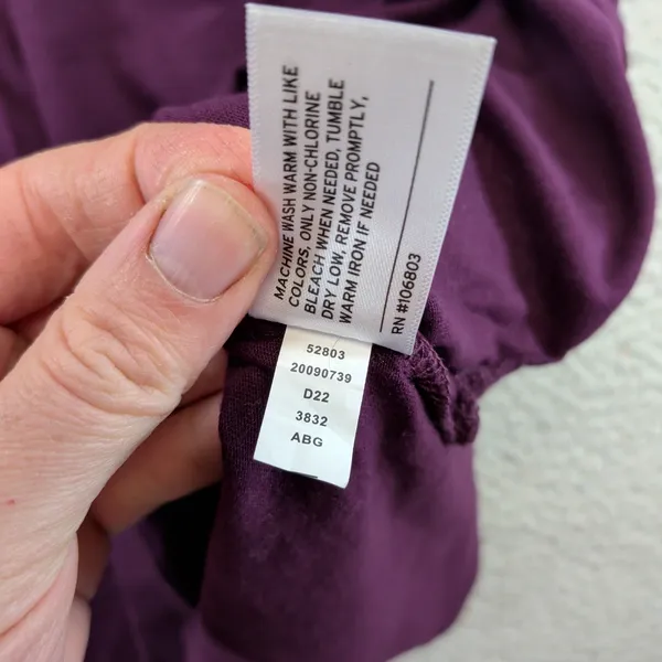Duluth Trading Co Womens XXL Purple 100% Cotton 3/4 Sleeve Boat Neck Tunic Top‎ - Image 5
