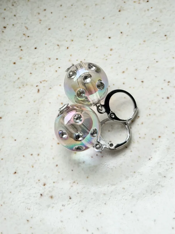 Handmade round beads y2k cute dangle earrings⭐️ - Image 4