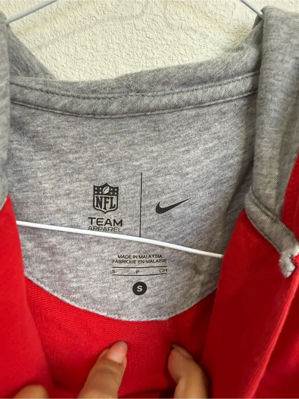 Nike Nfl Kansas City Chiefs Hoodie Womens S Cropped Raw Hem Football Game Day - Image 5