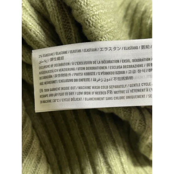 Abercrombie & Fitch Women's Green Ribbed Knit Long Sleeve Sweater Top Size M - Image 6