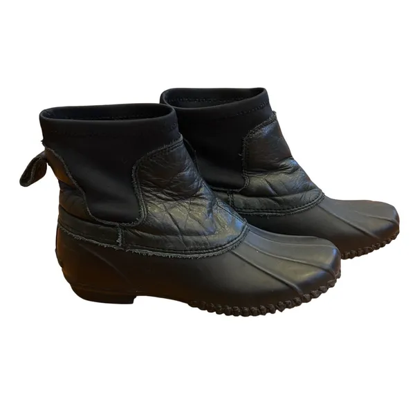Loeffler Randall Hatley Duck Boot Black Leather Size‎ 8 GUC - Image 2