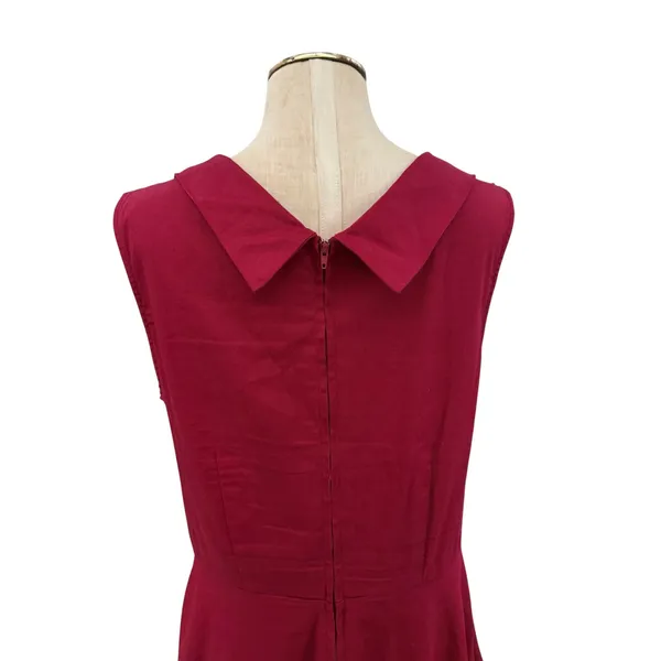 Lindy Bop Ophelia Shelf Bust Burgundy 50s Pinup Swing Dress Large UK 14 US Large - Image 7