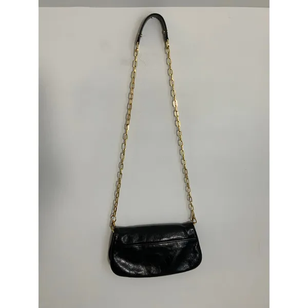 Tory Burch Reva Black Leather Detachable Gold Chain‎ Crossbody Clutch - Image 4