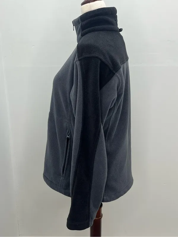 Columbia Sportswear Women's Full Zip Gray & Black Fleece Jacket Size Medium - Image 2