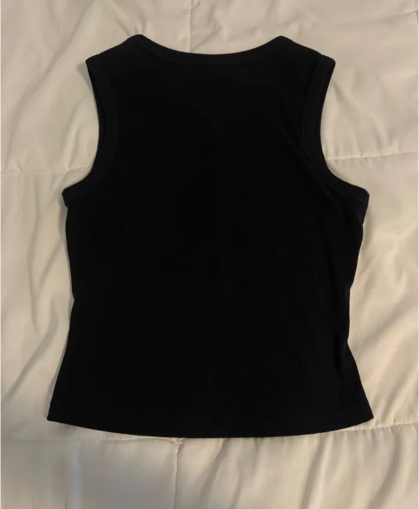 Black Button Tank Shein - Image 2