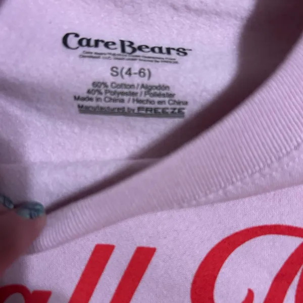 Care Bears Pink Sweatshirt with Red Text - Image 2