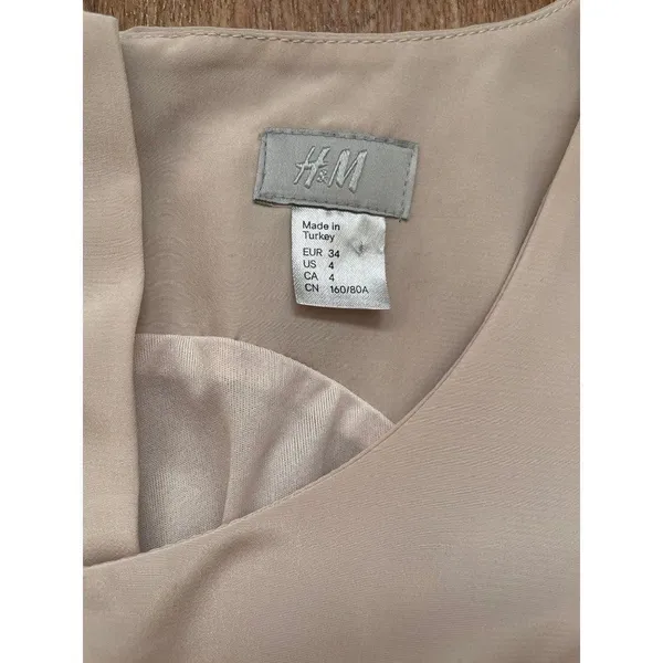 H&M light pink and black color block pleated dress Sz‎ 4 - Image 6