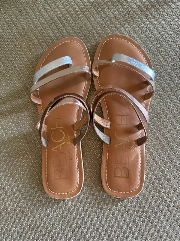 Beach by Matisse Women's Metallic Brown Strappy Slide Sandals - Image 2