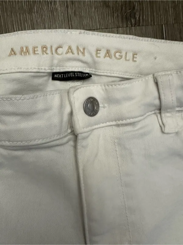 American Eagle Outfitters White Ripped Skinny Jeans - Image 6