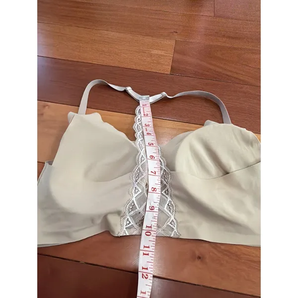Calvin Klein‎ Bralette Womens Beige Lace Racerback Seamless Wireless L - Image 4
