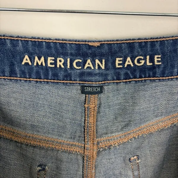American Eagle Stretch Super High Rise Baggy Wide Leg Jeans Medium Wash Size 18S - Image 9