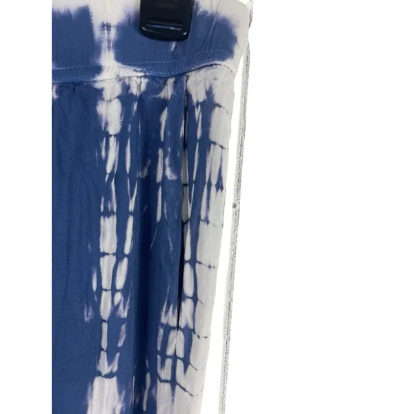 Darah Dahl Women’s Tie Dye Pants Blue White Boho Lounge Casual Lightweight M - Image 5