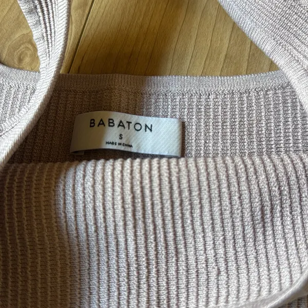 Babaton Ribbed Cream Women's Top - Image 2