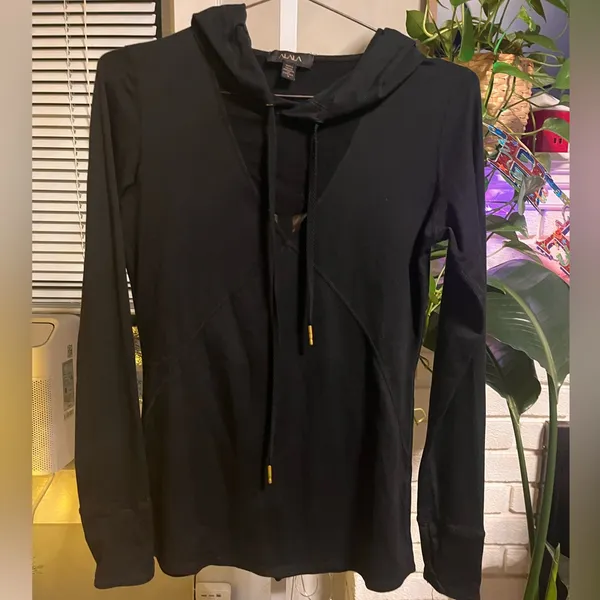 ALALA Flyweight Hoodie Tee Black Small Mesh Activewear Top - Image 7