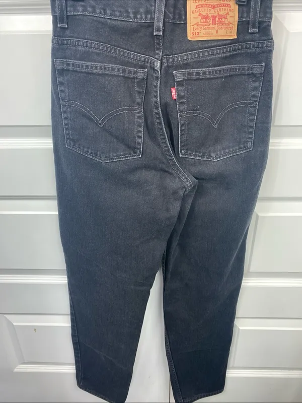 Vintage Levis Jeans 512 Slim Fit Tapered Leg Made USA Womens 8M Black - Image 6