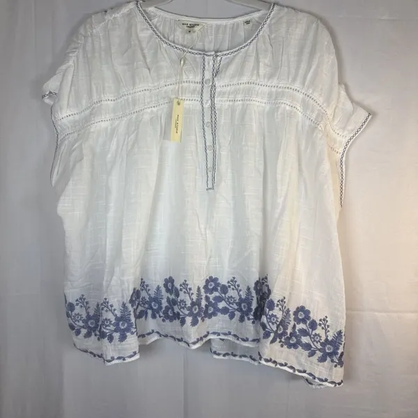 Max Studio London White Floral Sleeveless Top Size Medium NWT - Image 3