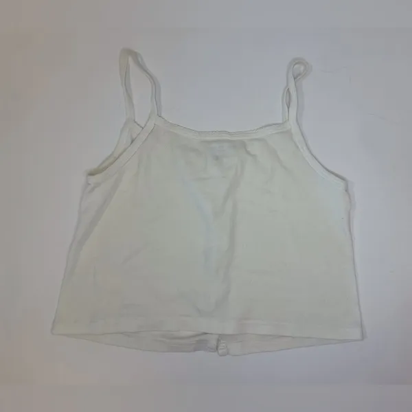 Brandy Melville Women’s Cream Button-Up Cropped Top Size‎ XS-S - Image 2