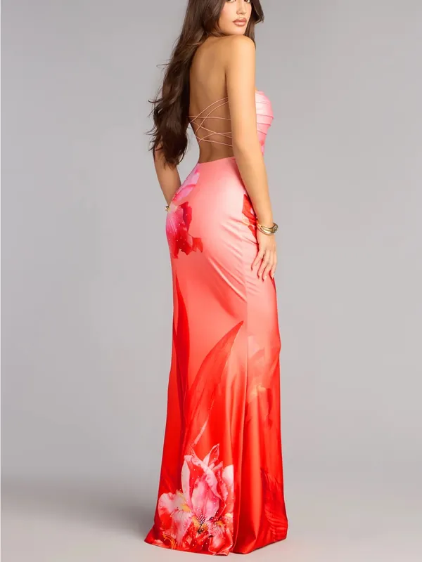 Windsor Summer Tropical Strappy Formal Dress Strapless - Image 2