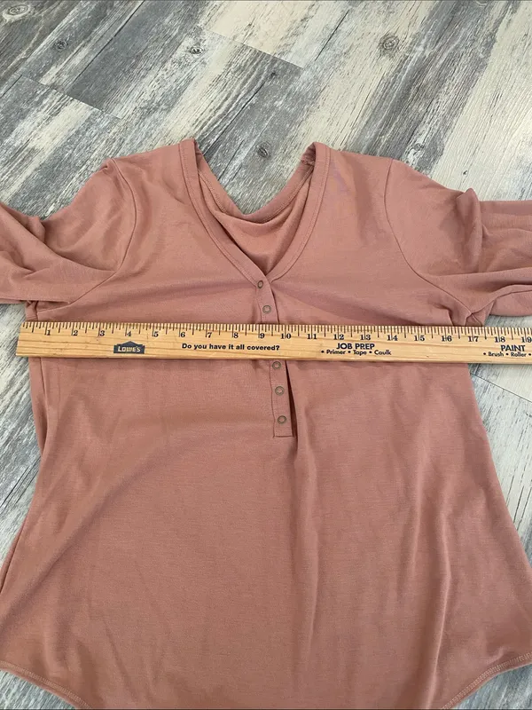 Abercrombie & Fitch L/S Henley Soft AF Bodysuit Terracotta Size XL - Image 6