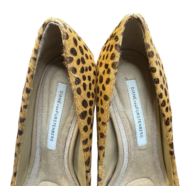 Diane von Furstenberg Shoes Womens Leopard Pony‎ Hair Calf Hair Stiletto Heels - Image 3
