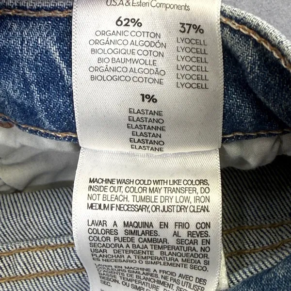 MOTHER The Tripper High Rise‎ Straight Leg Distressed Jeans Blue Size 24 READ - Image 10