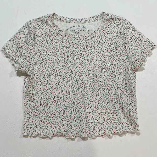 Aeropostale OG Tee Collection Floral Shrunken Baby Tee Size Large Y2K - Image 3
