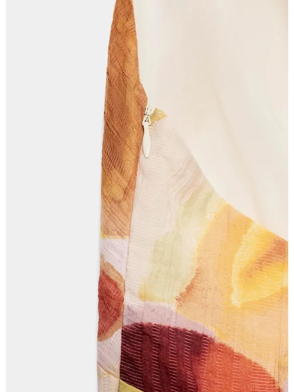 ZARA Women’s Pink & Cream Swirl Halter Midi Dress - Image 9