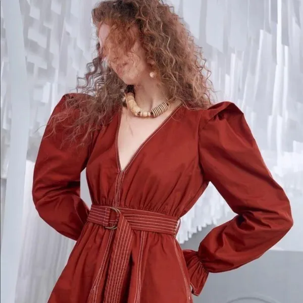 Flared Hem Dress - Image 6