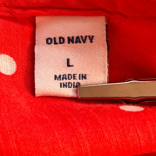 Old Navy Polka Dot Wrap Dress‎ Red Large - Image 7