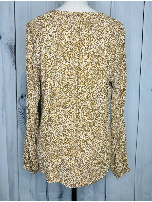 Savanna Jane Embroidered Shirt Peasant Southwest Floral Boho Sz L Tie Neck - Image 8