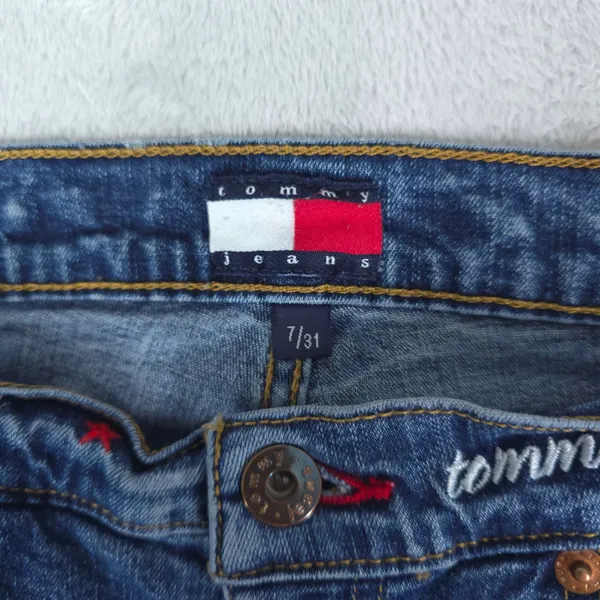 Tommy Jeans Hilfiger Women Size 7/31 Embroidered Waistband Bootcut Y2K Vintage - Image 7